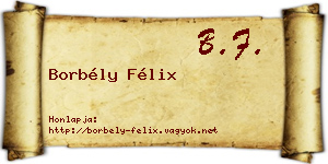 Borbély Félix névjegykártya