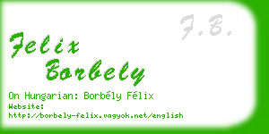 felix borbely business card