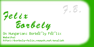 felix borbely business card